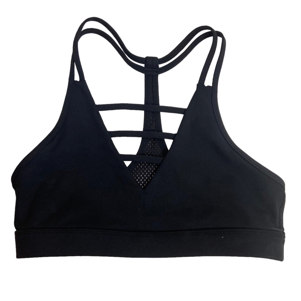 Zyia Active Sports Bra Strappy Racerback Grid Low Impact